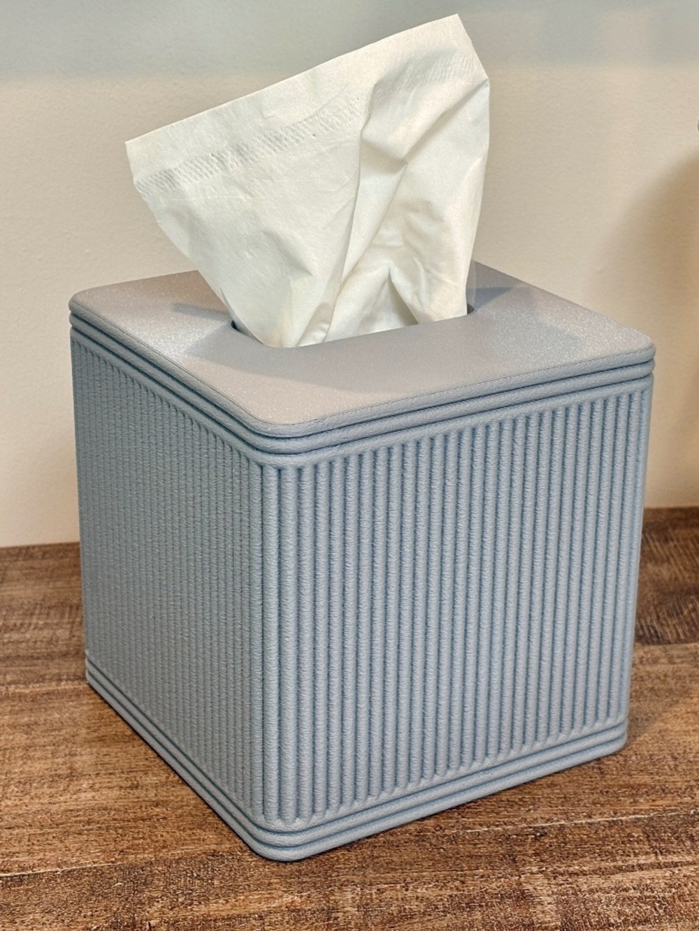 Ribbed Tissue Box Cover, Modern Bathroom & Home Decor